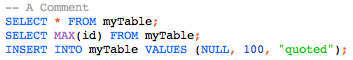 Base Syntax Highlighting Base Syntax Highlighting